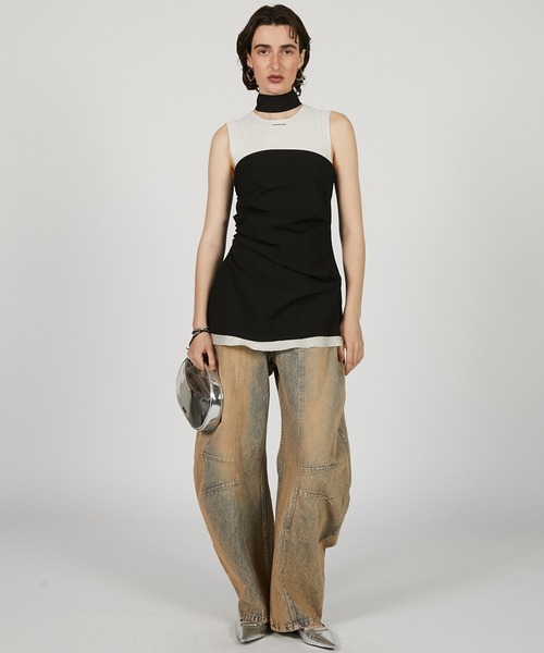 PRANK PROJECT（プランクプロジェクト）の「カーブコクーンデニム / Curved Cocoon Denim（デニムパンツ・レディース・ブラウン/ブルー/ブラック/ホワイト・36/38）」の19枚目の写真