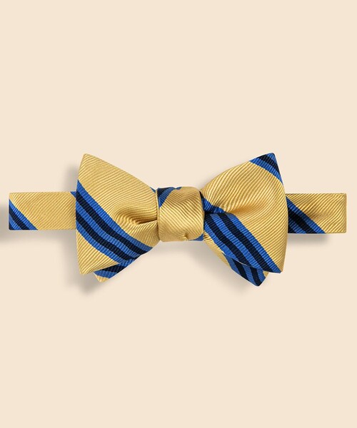 BROOKS BROTHERS（ブルックスブラザーズ）の「シルク　BB#1ストライプ　レップボウタイ　Made in USA（蝶ネクタイ・メンズ・バーガンディー/グリーン/イエロー・ONE SIZE）」の3枚目の写真