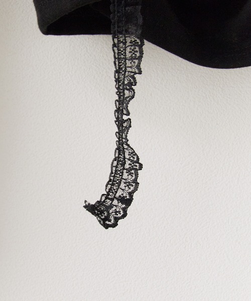ROOPTOKYO(ループトウキョウ)の「レース付き クロップド丈ロングスリーブTシャツ(Tシャツ/カットソー・レディース・アイボリー/ブラック/ピンク・FREE)」の7枚目の写真