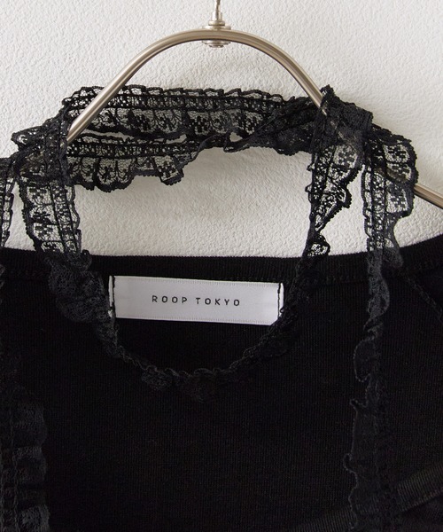 ROOPTOKYO(ループトウキョウ)の「レース付き クロップド丈ロングスリーブTシャツ(Tシャツ/カットソー・レディース・アイボリー/ブラック/ピンク・FREE)」の10枚目の写真