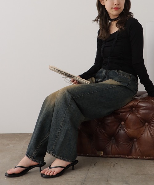 ROOPTOKYO(ループトウキョウ)の「レース付き クロップド丈ロングスリーブTシャツ(Tシャツ/カットソー・レディース・アイボリー/ブラック/ピンク・FREE)」の20枚目の写真