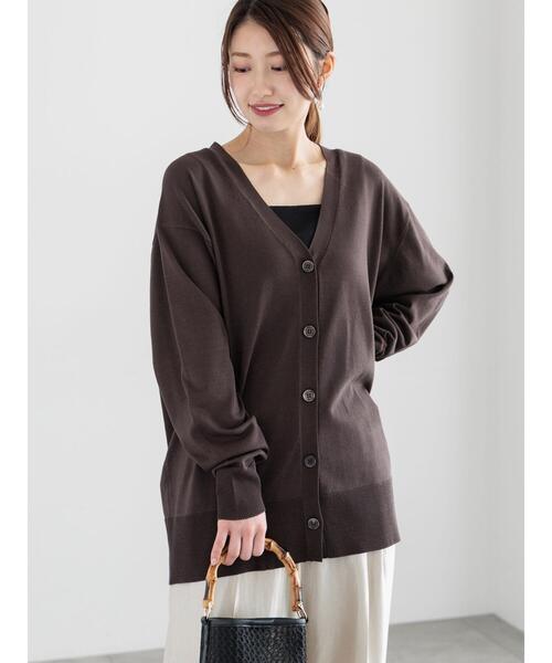 Te chichi(テチチ)の「カシュクールVネックミドルカーディガン(カーディガン/ボレロ・レディース・チャコールグレー/シルバー/ベージュ・F)」の1枚目の写真