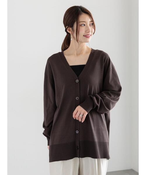 Te chichi(テチチ)の「カシュクールVネックミドルカーディガン(カーディガン/ボレロ・レディース・チャコールグレー/シルバー/ベージュ・F)」の5枚目の写真