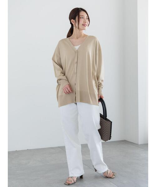 Te chichi(テチチ)の「カシュクールVネックミドルカーディガン(カーディガン/ボレロ・レディース・チャコールグレー/シルバー/ベージュ・F)」の11枚目の写真