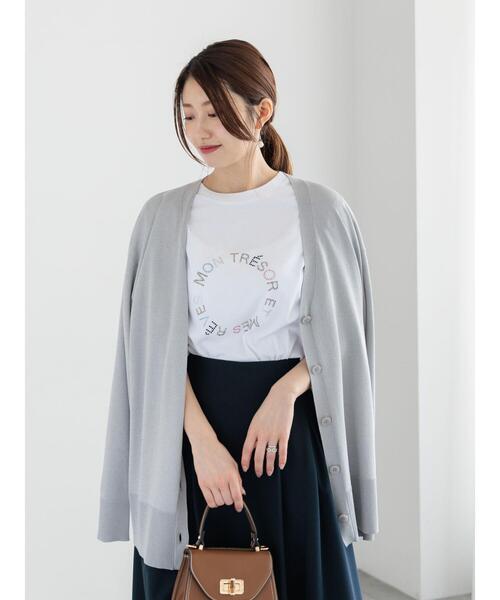 Te chichi(テチチ)の「カシュクールVネックミドルカーディガン(カーディガン/ボレロ・レディース・チャコールグレー/シルバー/ベージュ・F)」の16枚目の写真