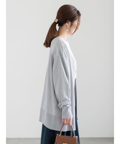 Te chichi(テチチ)の「カシュクールVネックミドルカーディガン(カーディガン/ボレロ・レディース・チャコールグレー/シルバー/ベージュ・F)」の18枚目の写真