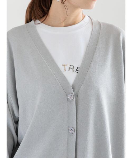 Te chichi(テチチ)の「カシュクールVネックミドルカーディガン(カーディガン/ボレロ・レディース・チャコールグレー/シルバー/ベージュ・F)」の19枚目の写真