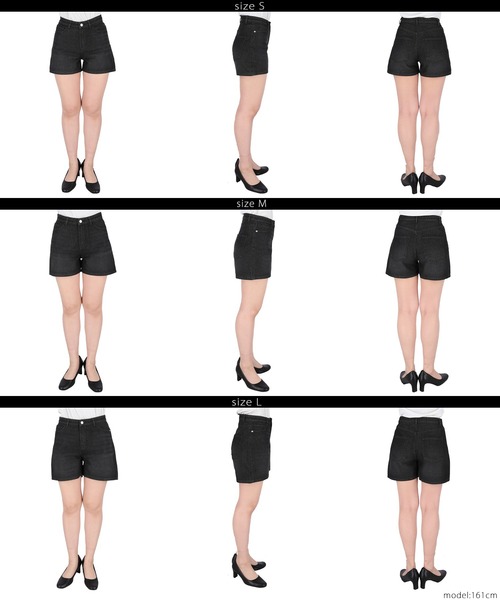 coca(coca)(コカ)の「デニムショートパンツ(デニムパンツ・レディース・ブラック/ブルー・S/M/L)」の13枚目の写真