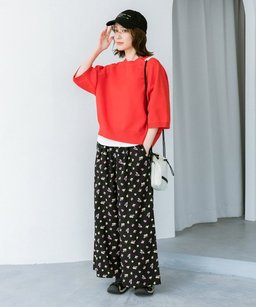 studio CLIP（スタディオクリップ）の「スーパーワイドマルシェパンツ[プチ・プラスサイズあり]（その他パンツ・レディース・イエロー/ブルー/ブラウン/レッド/ブラック・FREE/ﾌﾘｰ(L)/PF）」の9枚目の写真