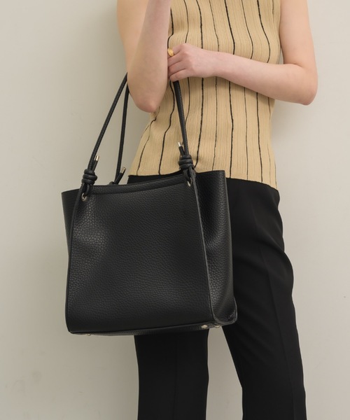 NEUNA（ヌナ）の「【ポーチ付き！！】ビッグスクエアバッグ（トートバッグ・レディース・ブラック/ベージュ・FREE）」の12枚目の写真