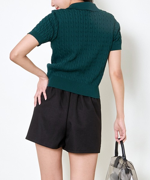 GORGE（ゴージ）の「《ダブルジップ×ロゴ刺繍》ストリートニットトップ／WZIPカーデ（カーディガン/ボレロ・レディース・グリーン/グレー/オフホワイト/その他/ボルドー・F）」の6枚目の写真