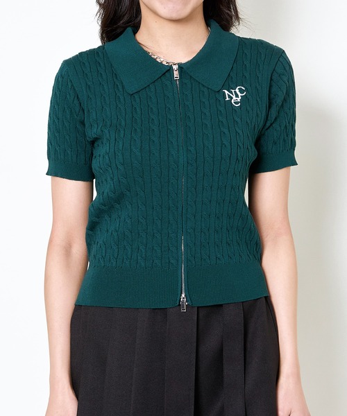 GORGE（ゴージ）の「《ダブルジップ×ロゴ刺繍》ストリートニットトップ／WZIPカーデ（カーディガン/ボレロ・レディース・グリーン/グレー/オフホワイト/その他/ボルドー・F）」の21枚目の写真
