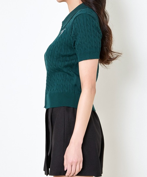 GORGE（ゴージ）の「《ダブルジップ×ロゴ刺繍》ストリートニットトップ／WZIPカーデ（カーディガン/ボレロ・レディース・グリーン/グレー/オフホワイト/その他/ボルドー・F）」の20枚目の写真