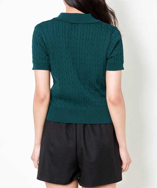 GORGE（ゴージ）の「《ダブルジップ×ロゴ刺繍》ストリートニットトップ／WZIPカーデ（カーディガン/ボレロ・レディース・グリーン/グレー/オフホワイト/その他/ボルドー・F）」の19枚目の写真