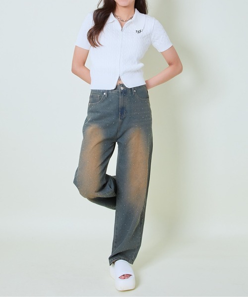 GORGE（ゴージ）の「《ダブルジップ×ロゴ刺繍》ストリートニットトップ／WZIPカーデ（カーディガン/ボレロ・レディース・グリーン/グレー/オフホワイト/その他/ボルドー・F）」の22枚目の写真