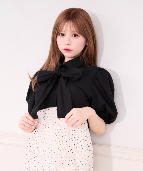 セール】ボウタイショートブラウス（シャツ/ブラウス）｜apres jour