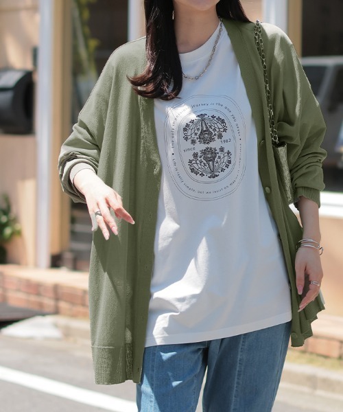 HUG.U(ハグユー)の「ゆったりシアーカーディガン(カーディガン/ボレロ・レディース・ブルー/ブラック/オリーブ/ピンクベージュ/ラベンダー/レッド/ホワイト・FREE)」の4枚目の写真
