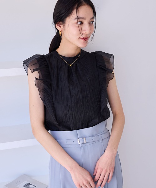 店頭人気】主役級！華やぎシアーシャイニーボウタイフリル