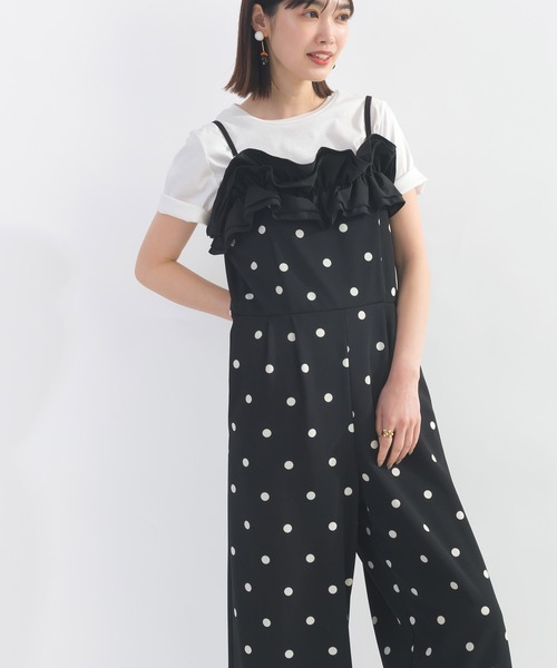 【新品タグ付き】PICCIN☆ドットフリルサロペット セール】ドットフリルサロペット（サロペット/オーバーオール