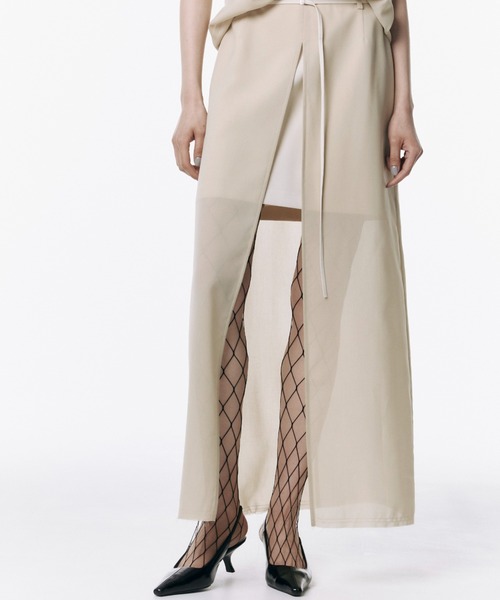 JOSE MOON(ジョゼムーン)の「SHEER COMBI SLIT SKIRT/シアーコンビスリットスカート(スカート・レディース・ブラック/ホワイト/ブルー系その他/イエロー系その他/グレー系その他・38/36)」の5枚目の写真