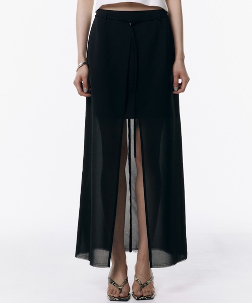 SHEER COMBI SLIT SKIRT/シアーコンビスリットスカート