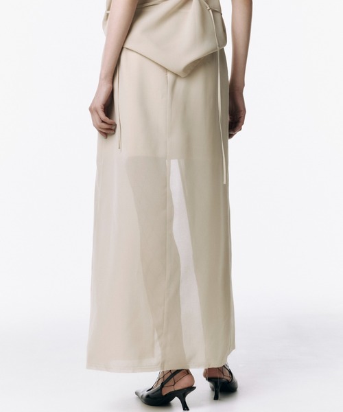 スカート JOSEMOON SHEER COMBI SLIT SKIRT 36 WHITE SHEER COMBI SLIT SKIRT/シアーコンビスリットスカート