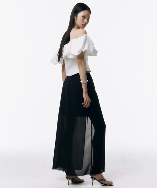 JOSE MOON(ジョゼムーン)の「SHEER COMBI SLIT SKIRT/シアーコンビスリットスカート(スカート・レディース・ブラック/ホワイト/ブルー系その他/イエロー系その他/グレー系その他・38/36)」の20枚目の写真
