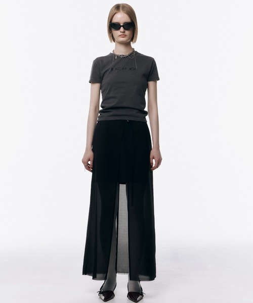 スカート janesmith HERRINGBONE SLIT SKIRT CRUMPLED SLIT SKIRT(F WHITE): BOTTOMSjosemoon