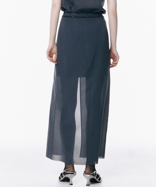 SHEER COMBI SLIT SKIRT/シアーコンビスリットスカート