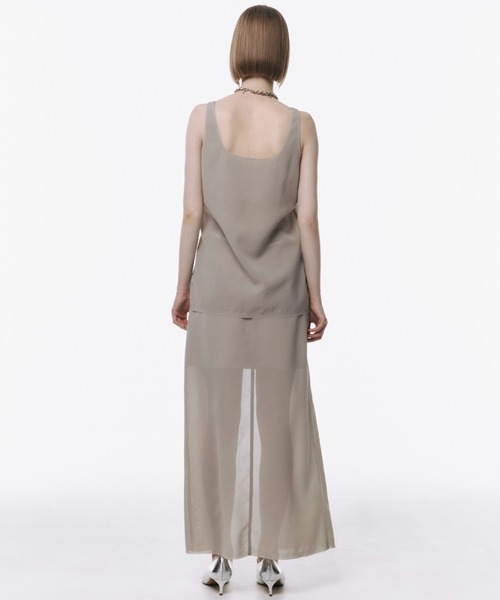 スカート JOSEMOON SHEER COMBI SLIT SKIRT 36 WHITE JOSE MOON スカート SHEER COMBI SLIT SKIRT/シアーコンビ