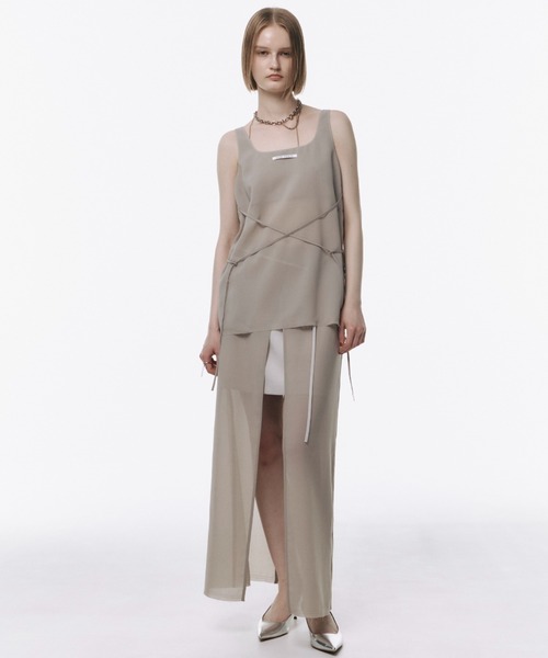 SHEER COMBI SLIT SKIRT/シアーコンビスリットスカート