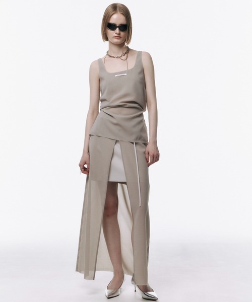 JOSE MOON(ジョゼムーン)の「SHEER COMBI SLIT SKIRT/シアーコンビスリットスカート(スカート・レディース・ブラック/ホワイト/ブルー系その他/イエロー系その他/グレー系その他・38/36)」の7枚目の写真