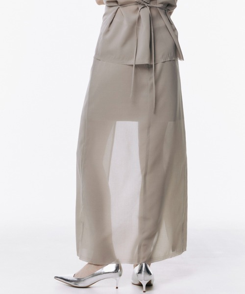 スカート JOSEMOON SHEER COMBI SLIT SKIRT 36 WHITE JOSE MOON スカート SHEER COMBI SLIT SKIRT/シアーコンビ