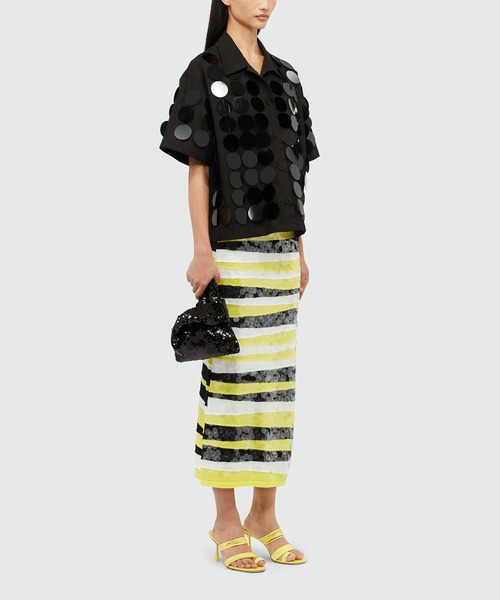 MSGM（エムエスジーエム）の「MAXIスパンコール デコラティブシャツ（シャツ/ブラウス・レディース・ホワイト/ブラック・38）」の10枚目の写真