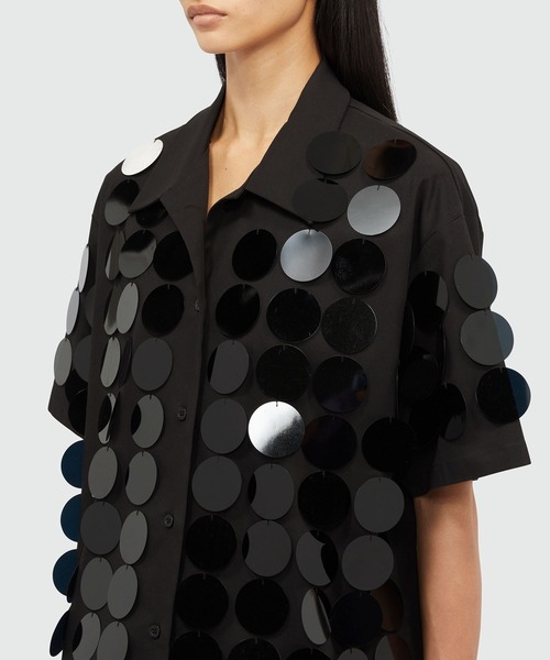 MSGM（エムエスジーエム）の「MAXIスパンコール デコラティブシャツ（シャツ/ブラウス・レディース・ホワイト/ブラック・38）」の11枚目の写真