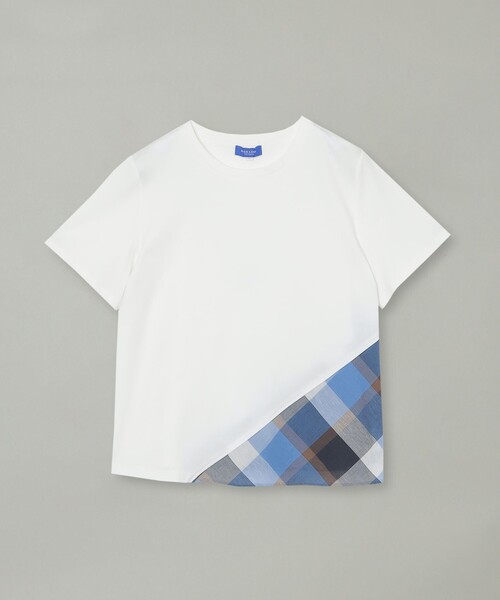 BLUE LABEL CRESTBRIDGE（ブルーレーベルクレストブリッジ）の「コンパクトピマスムースバイアスチェックTシャツ（Tシャツ/カットソー・レディース・ベージュ/オフホワイト/ホワイト系その他/ダークネイビー・38/40）」の8枚目の写真