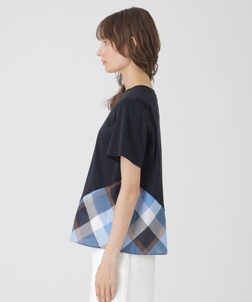セール】コンパクトピマスムースバイアスチェックTシャツ（T