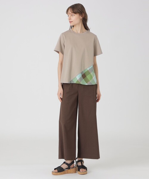 セール】コンパクトピマスムースバイアスチェックTシャツ（T