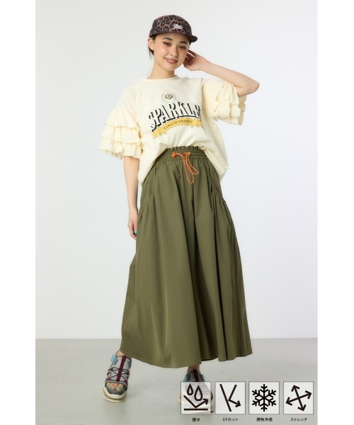 RODEO CROWNS WIDE BOWL（ロデオクラウンズワイドボウル）の「W/Rビッグポケットフレアスカート（スカート・レディース・ブラック/ライトグレー/カーキ/オレンジ・FREE）」の21枚目の写真