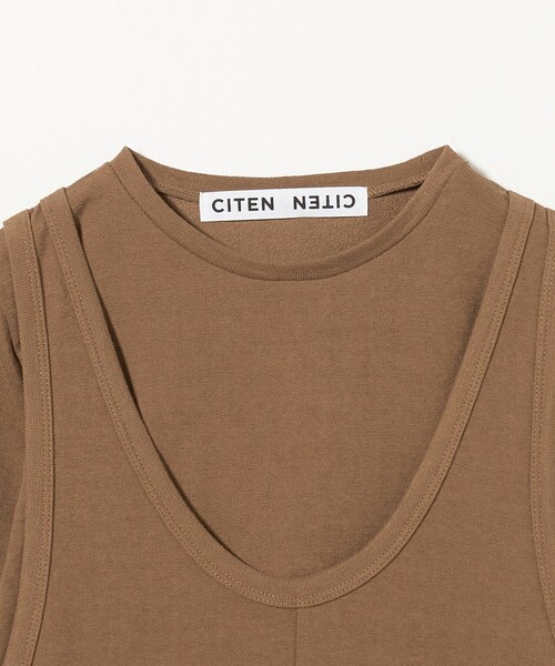 CITEN(シテン)の「<CITEN>Uネックレイヤードカットワンピース(ワンピース・レディース・ブラック/モカ・M/S)」の9枚目の写真