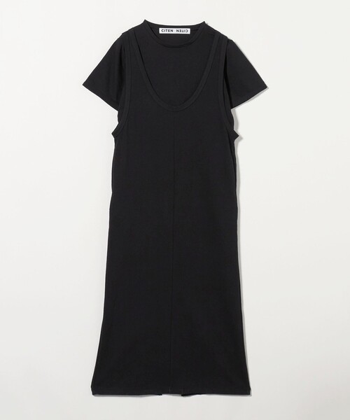 CITEN(シテン)の「<CITEN>Uネックレイヤードカットワンピース(ワンピース・レディース・ブラック/モカ・M/S)」の3枚目の写真