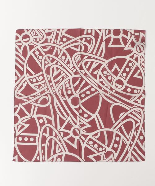 Vivienne Westwood(ヴィヴィアンウエストウッド)の「TANGLED ORB HANDKERCHIEF 58X58 TANGLED(ハンカチ/ハンドタオル・メンズ・レッド系その他2/ピンク/グリーン・FREE)」の1枚目の写真