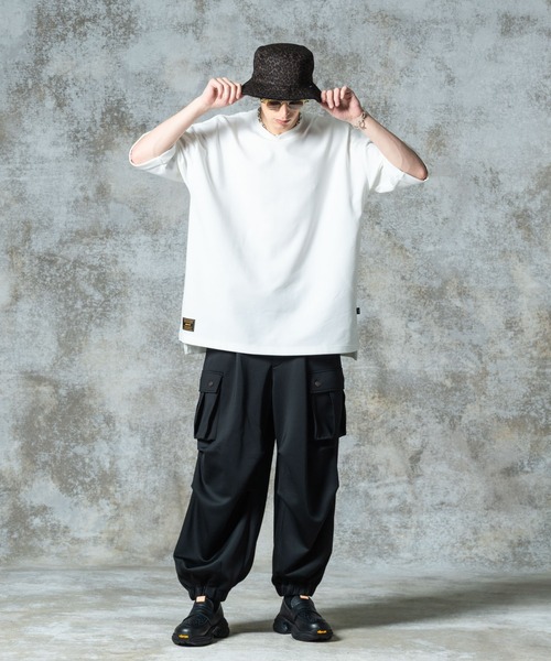 glambグラム　Unpluggedアンプラグド cargo パンツ　ブラック Tuck Cargo Pants / タックカーゴパンツ（カーゴパンツ）｜glamb