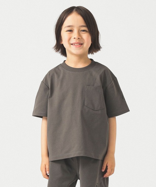 B:MING by BEAMS(ビーミングバイビームス)の「ランド アンド ウォーター クルーネック Tシャツ 2025SS(100~140cm)(Tシャツ/カットソー・キッズ・ブラウン系その他5/ブラック・100/110/120/130/140)」の1枚目の写真