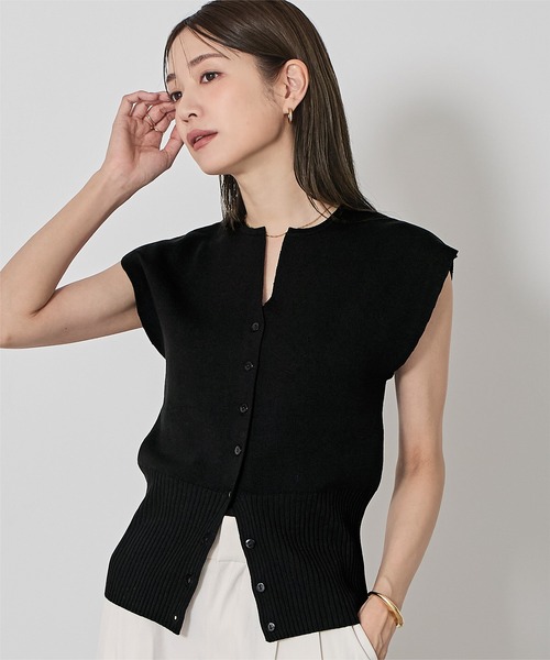 UR'S（ユアーズ）の「ウエストシェイプキーネックニット（ニット/セーター・レディース・グレー系その他/ブラック/ブラウン・S/M/L）」の7枚目の写真