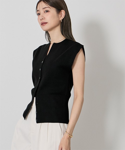 UR'S（ユアーズ）の「ウエストシェイプキーネックニット（ニット/セーター・レディース・グレー系その他/ブラック/ブラウン・S/M/L）」の9枚目の写真