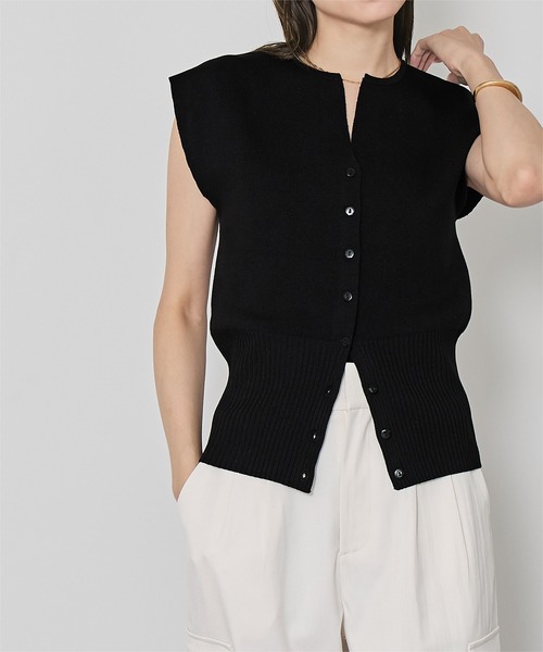 UR'S（ユアーズ）の「ウエストシェイプキーネックニット（ニット/セーター・レディース・グレー系その他/ブラック/ブラウン・S/M/L）」の10枚目の写真