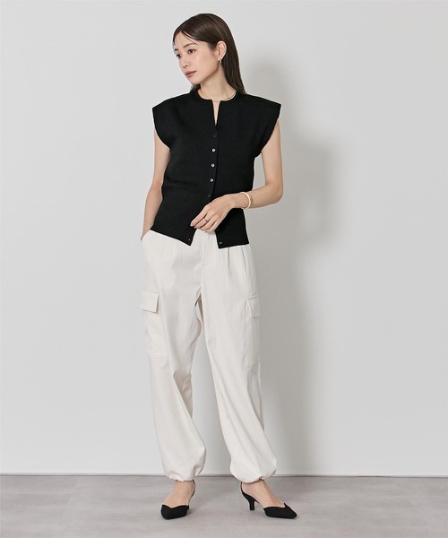 UR'S（ユアーズ）の「ウエストシェイプキーネックニット（ニット/セーター・レディース・グレー系その他/ブラック/ブラウン・S/M/L）」の14枚目の写真