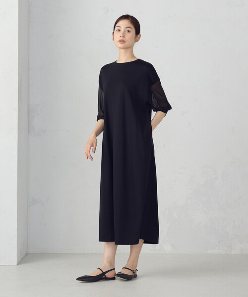 COMME CA ISM(コムサイズム)の「スリーブデザイン ワンピース(ワンピース・レディース・ネイビー/グリーン/ブラウン/ブラック・FREE)」の9枚目の写真