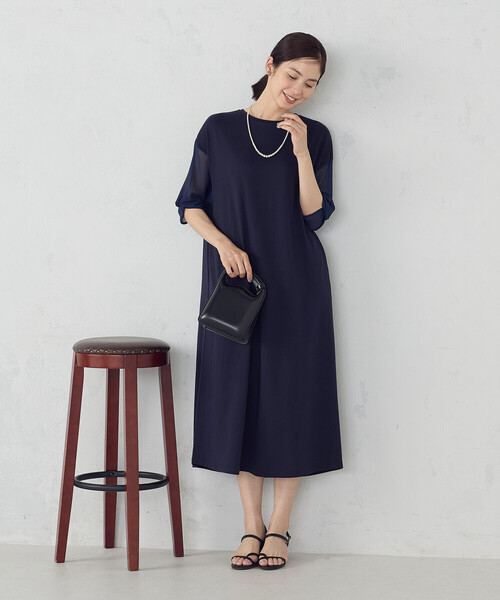 COMME CA ISM(コムサイズム)の「スリーブデザイン ワンピース(ワンピース・レディース・ネイビー/グリーン/ブラウン/ブラック・FREE)」の12枚目の写真